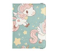 Dreamy Unicorns - Custodia in pelle per passaporto e carte di vaccino, custodia per passaporto, documenti di viaggio, custodia leggera, unicorni sognanti, 1 size