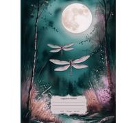 Dreamy Watercolor Dragonfly Dance by the Full Moon Composition Notebook: Wide Ruled | Watermark @ at page 51| Matte Finish
