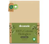 Dreamzie - 100% Cotone Biologico - Federe Cuscino Letto 40x70 cm Cotone Biologico - Set da 2 - Beige - Federe Cuscino Letto 40x70 con Zip - Oeko-Tex