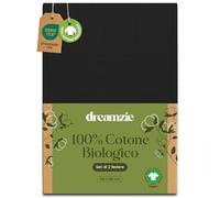 Dreamzie - 100% Cotone Biologico - Federe Cuscino Letto 60x60 cm Cotone Biologico - Set da 2 - Nero - Federe Cuscino Letto 60x60 con Zip - Oeko-Tex