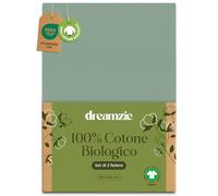 Dreamzie - 100% Cotone Biologico - Federe Cuscino Letto 60x60 cm Cotone Biologico - Set da 2 - Verde - Federe Cuscino Letto 60x60 con Zip - Oeko-Tex