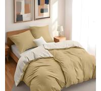 Dreamzie 2 Copripiumino Singolo 135x200 cm con 2 Federe 80x80 cm - Beige/Sabbia Set Copripiumino Singolo 135 x 200