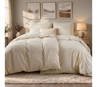 Dreamzie - 2 Copripiumino Singolo 135x200cm con 2 Federe 80x80cm | Beige · Biancheria da Letto · Microfibra 100% · 4 Pezzi · Chiusura con Cerniera · OEKO-TEX · Facile Cura · No Stiro