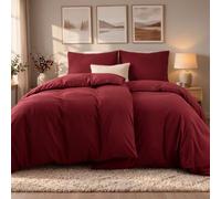 Dreamzie - 2 Copripiumino Singolo 135x200cm con 2 Federe 80x80cm | Borgogna · Biancheria da Letto · Microfibra 100% · 4 Pezzi · Chiusura con Cerniera · OEKO-TEX · Facile Cura · No Stiro
