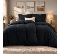 Dreamzie - 2 Copripiumino Singolo 135x200cm con 2 Federe 80x80cm | Nero · Biancheria da Letto · Microfibra 100% · 4 Pezzi · Chiusura con Cerniera · OEKO-TEX · Facile Cura · No Stiro