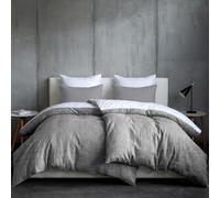 Dreamzie 2 Copripiumino Singolo Cotone 135x200 cm con 2 Federe 80x80 cm - Grigio Chiaro Set Copripiumino Singolo 135 x 200 con Chiusura Lampo, Consistenza Simile al Lino Slavato Pietra