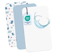 Dreamzie 2 Lenzuola culla Neonato + 1 Coprimaterasso Impermeabile Lettino con Elastico - 100% Cotone Per Culla Co-sleeping, Lettino - 55x90 cm Ocean