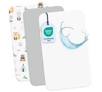 Dreamzie 2 Lenzuola culla Neonato + 1 Coprimaterasso Impermeabile Lettino con Elastico - 100% Cotone Per Culla Co-sleeping, Lettino - 50x83 cm Fox