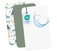 Dreamzie 2 Lenzuola culla Neonato + 1 Coprimaterasso Impermeabile Lettino con Elastico - 100% Cotone Per Culla Co-sleeping, Lettino - 50x83 cm Savana