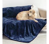 Dreamzie - Coperta Impermeabile per Cani - 127x152 cm - Blu Marino | Copridivano Reversibile · Lavabile in Lavatrice · Pile Sherpa · Animali · per Letto, Divano e Auto · Extra Morbido
