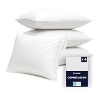 Dreamzie Copri Cuscino Letto 80x80 cm - Set 4 Copricuscino Impermeabile con Cerniera - Antiacaro, Oeko-Tex - Lavabile a 90°C