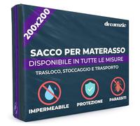 Dreamzie Coprimaterasso in Plastica Opaca 200x200 cm, Custodia Materasso per Trasloco, Stoccaggio e Trasporto con Cerniera (Spessore 35 cm), Resistente Agli Strappi
