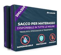Dreamzie Coprimaterasso in Plastica Opaca 200x200 cm, Custodia Materasso per Trasloco, Stoccaggio e Trasporto con Cerniera (Spessore 35 cm), Resistente Agli Strappi, Set di 2