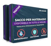 Dreamzie Coprimaterasso in Plastica Opaca 70x140 cm, Custodia Materasso per Trasloco, Stoccaggio e Trasporto con Cerniera (Spessore 20 cm), Resistente Agli Strappi, Set di 2