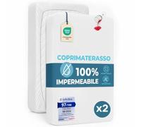 Dreamzie Coprimaterasso Singolo Impermeabile 80x160 cm per Bambini (set da 2) - Morbido e traspirante - Coprimaterasso Antiacaro Lavabile a 60°C - Certificato Oeko-Tex