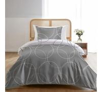 Dreamzie Copripiumino da 2 Pezzi - Copripiumino Singolo 140x200cm, Federa 65x65cm - Motivo Cerchi