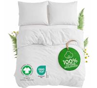 Dreamzie Copripiumino da 3 Pezzi - Copripiumino Matrimoniale 240x220 cm, Federe 65x65 cm (x2) - Bianco