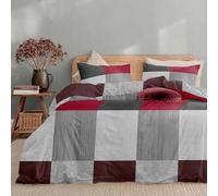 Dreamzie Copripiumino da 3 Pezzi - Copripiumino Matrimoniale 240x220cm, Federe 65x65cm (x2) - In Microfibra - Motivo Flanella