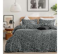 Dreamzie Copripiumino da 3 Pezzi - Copripiumino Una Piazza e Mezza 155x220cm, Federe 80x80cm (x2) - Motivo Geometrico