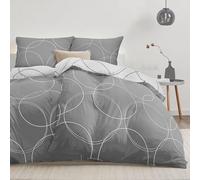 Dreamzie Copripiumino da 4 Pezzi - Copripiumino Singolo 135x200cm (x2), Federe 80x80cm (x2) - Motivo Cerchi