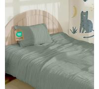 Dreamzie copripiumino lettino neonato 100x135 cm set lenzuola culla in cotone - lenzuola lettino con sbarre + federa 40x60 cm - OEKO-TEX certificato - Grigio blu