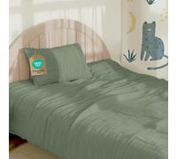 Dreamzie copripiumino lettino neonato 100x135 cm set lenzuola culla in cotone - lenzuola lettino con sbarre + federa 40x60 cm - OEKO-TEX certificato - Verde