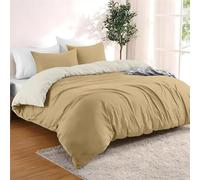 Dreamzie Copripiumino Matrimoniale 200x200 cm con 2 Federe 80x80 cm - Beige/Sabbia Set Copripiumino Matrimoniale 200x200