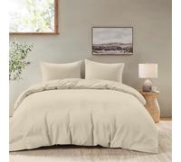 Dreamzie Copripiumino Matrimoniale 240x220 cm con 2 Federe 50x70 cm - Beige - Set Copripiumino Matrimoniale 240x220
