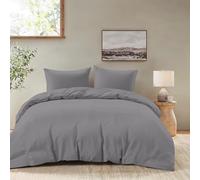 Dreamzie Copripiumino Matrimoniale 240x220 cm con 2 Federe 80x80 cm - Anthracite - Set Copripiumino Matrimoniale 240x220