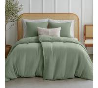 Dreamzie Copripiumino Singolo 135x200 in Cotone - Set con 2 Copripiumini e 2 Federe 80x80 cm - Verde - Mussola di Cotone - Chiusura Lampo - Certificato Oeko-Tex