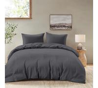 Dreamzie Copripiumino Una Piazza e Mezza 200x200 cm con 2 Federe 65x65 cm - Grigio Scuro - Set Copripiumino Una Piazza e Mezza 200x200