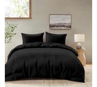 Dreamzie Copripiumino Una Piazza e Mezza 200x200 cm con 2 Federe 80x80 cm - Nero - Set Copripiumino Una Piazza e Mezza 200x200
