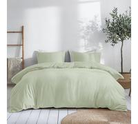Dreamzie Copripiumino Una Piazza e Mezza Cotone Satino - Verde - Copripiumino 140x200 e 1x Federe 80x80 cm - Certificato Oeko-Tex - 2 Pezzi