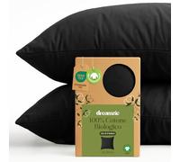 Dreamzie - Federa Cuscino 30x30 cm - Set da 2-100% Cotone Bio - Nero