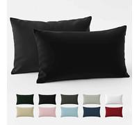 Dreamzie - Federa Cuscino 40x60 cm - 100% Cotone Rinforzato - Nero