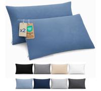 Dreamzie Federa Cuscino 40x70 cm, Set di 2 - Per i Cuscini 40x70cm - Federa da Cuscino - Copri Cuscino per Letto in Microfibra con Cerniera - Oeko-Tex, Blu