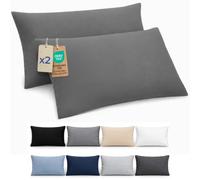 Dreamzie Federa Cuscino 40x70 cm, Set di 2 - Per i Cuscini 40x70cm - Federa da Cuscino - Copri Cuscino per Letto in Microfibra con Cerniera - Oeko-Tex, Antracite