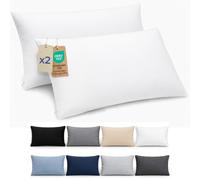 Dreamzie Federa Cuscino 40x80 cm, Set di 2 - Per i Cuscini 40x80cm - Federa da Cuscino - Copri Cuscino per Letto in Microfibra con Cerniera - Oeko-Tex, Bianco