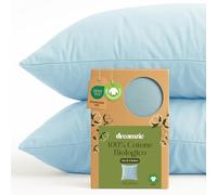 Dreamzie - Federa Cuscino 50x50 cm - Set da 2-100% Cotone Bio - Blu