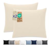Dreamzie Federa Cuscino 60x60 cm, Set di 2 - Per i Cuscini 60x60cm - Federa da Cuscino - Copri Cuscino per Letto in Microfibra con Cerniera - Oeko-Tex, Beige