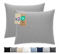 Dreamzie Federa Cuscino 60x60 cm, Set di 2 - Per i Cuscini 60x60cm - Federa da Cuscino - Copri Cuscino per Letto in Microfibra con Cerniera - Oeko-Tex, Grigio