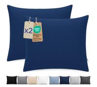 Dreamzie Federa Cuscino 60x60 cm, Set di 2 - Per i Cuscini 60x60cm - Federa da Cuscino - Copri Cuscino per Letto in Microfibra con Cerniera - Oeko-Tex, Blu Scuro