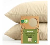 Dreamzie - Federa Cuscino 65x65 cm - Set da 2-100% Cotone Bio - Beige