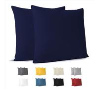 Dreamzie - Federa Cuscino 65x65 cm - Set da 2-100% Cotone - Blu Navy