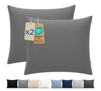 Dreamzie Federa Cuscino 65x65 cm, Set di 2 - Per i Cuscini 65x65cm - Federa da Cuscino - Copri Cuscino per Letto in Microfibra con Cerniera - Oeko-Tex, Antracite
