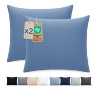 Dreamzie Federa Cuscino 65x65 cm, Set di 2 - Per i Cuscini 65x65cm - Federa da Cuscino - Copri Cuscino per Letto in Microfibra con Cerniera - Oeko-Tex, Blu