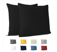 Dreamzie Federa Cuscino Cotone 40x40 cm Nero (Set da 2), OEKO-TEX