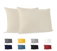 Dreamzie Federa Cuscino Cotone 40x60 cm Beige (Set da 2), OEKO-TEX