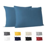 Dreamzie Federa Cuscino Cotone 40x60 cm Blu (Set da 2), OEKO-TEX