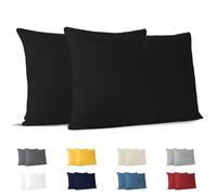 Dreamzie Federa Cuscino Cotone 40x60 cm Nero (Set da 2), OEKO-TEX